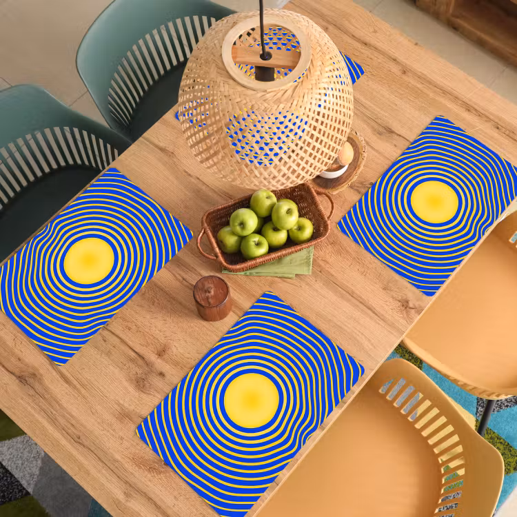 Set de table - Motif abstrait - Bleu — 4