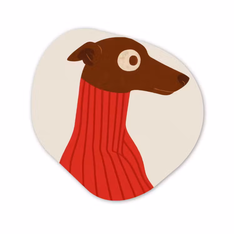 Forme organique - Forex - Silhouette - Chien - Pull - Rouge — 1