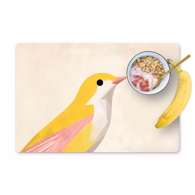 Set de table - Oiseau - Minimaliste - Jaune — 1