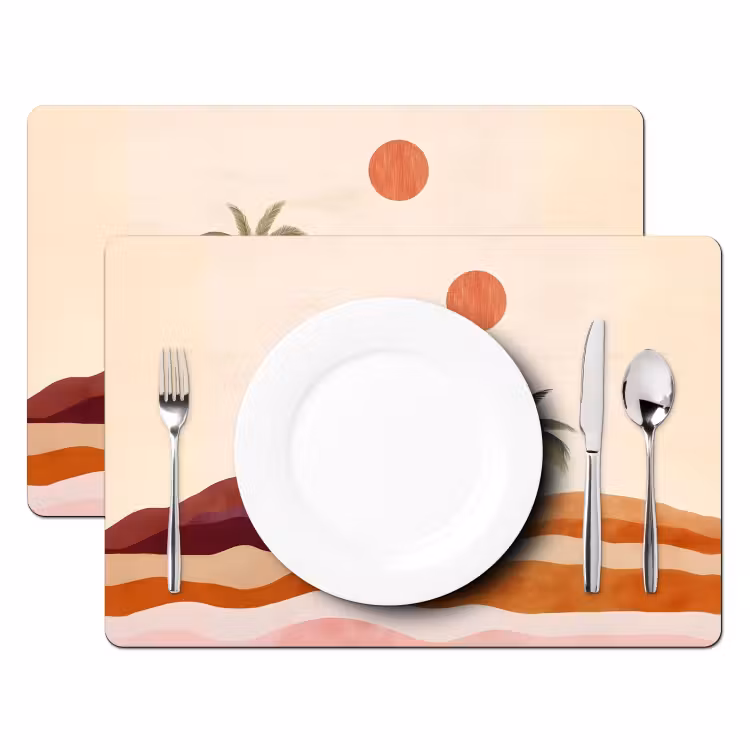 Set de table - Palmiers - Abstrait - Soleil - Collines — 2