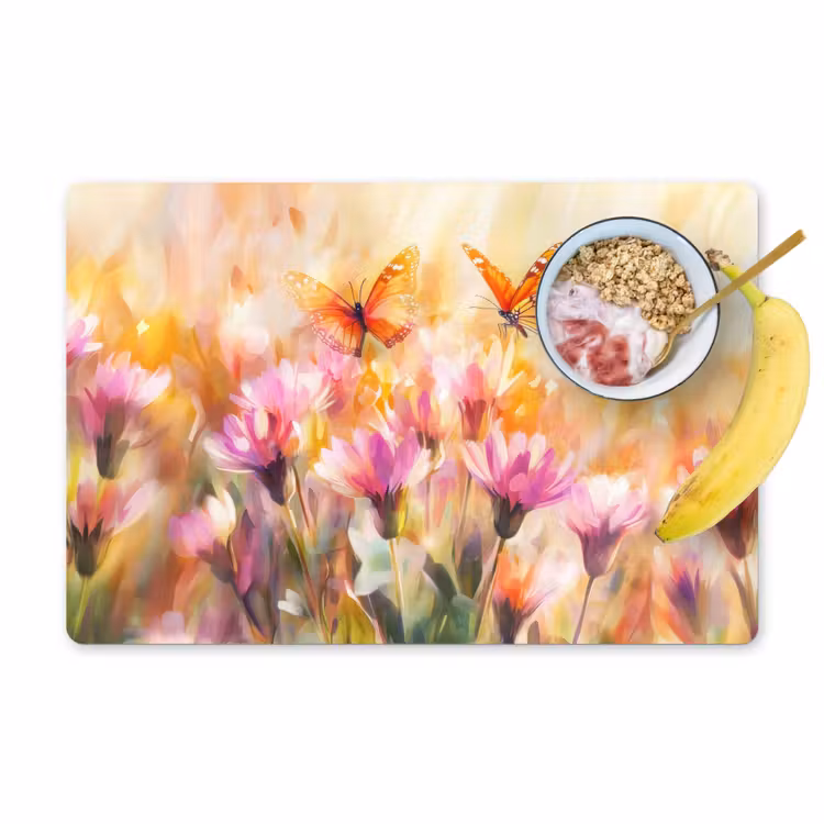 Set de table - Papillons - Orange - Fleurs — 1