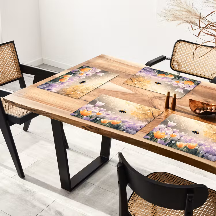 Set de table - Violettes - abeille - soleil — 3