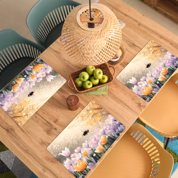 Set de table - Violettes - abeille - soleil — 4