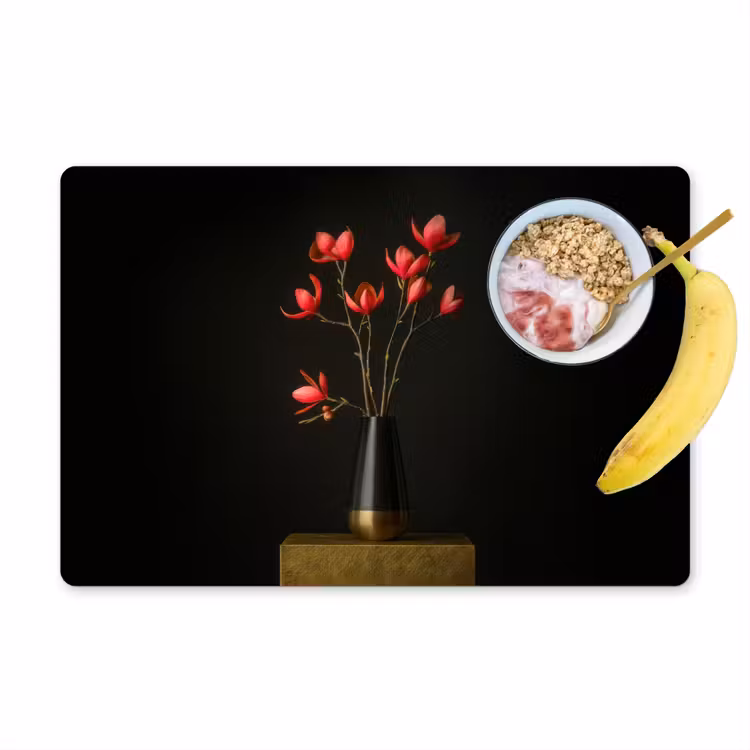 Set de table - Rouge - Fleurs - Vase — 1