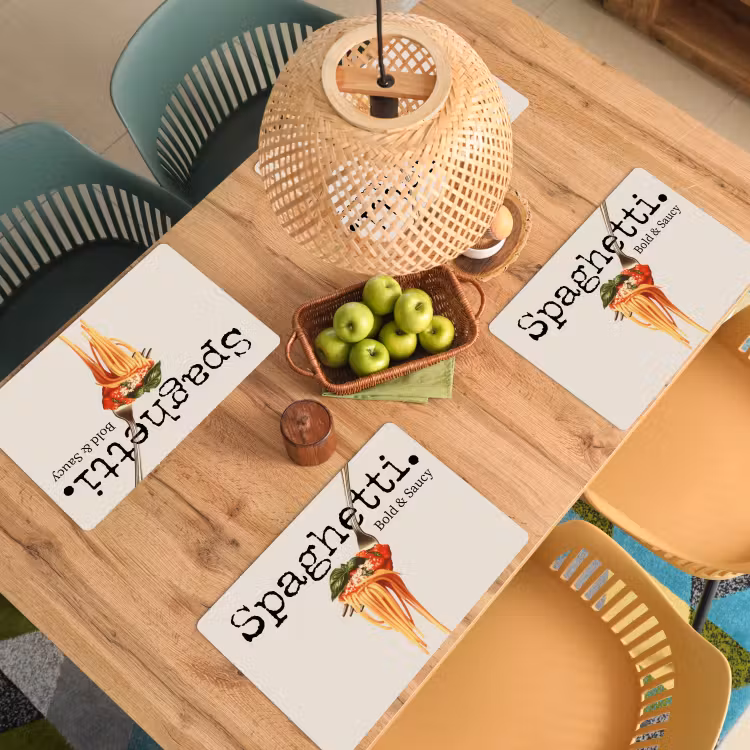 Set de table - Spaghetti - sauce tomate - parmesan — 4