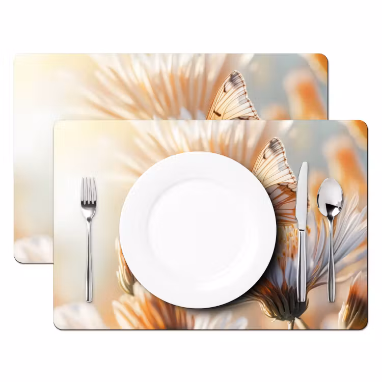 Set de table - Papillon - Fleur - Orange — 2