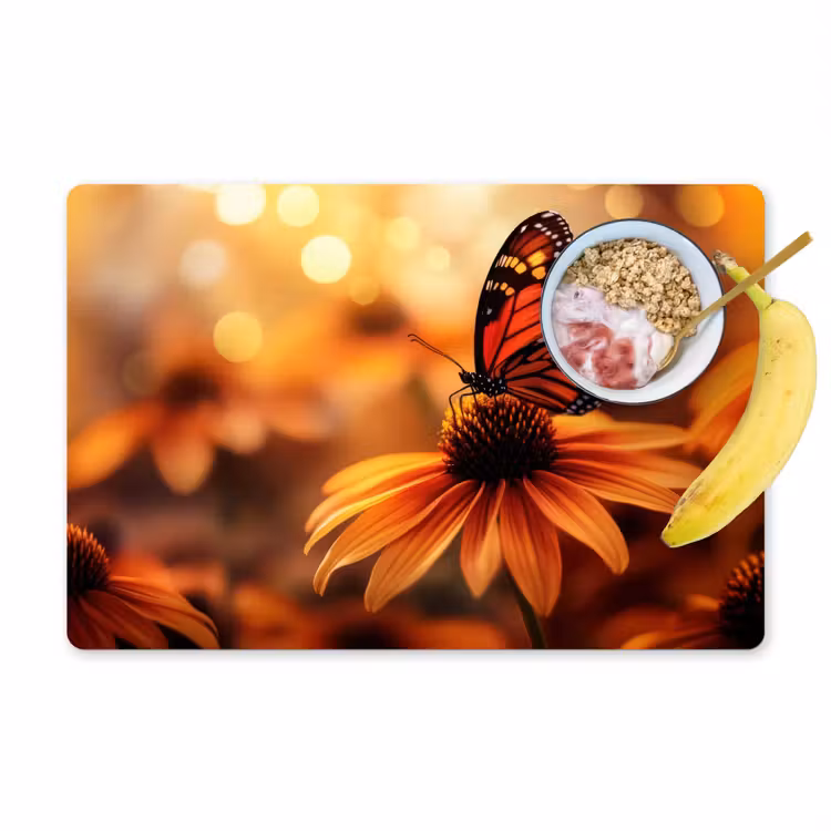 Set de table - Papillon - Fleurs - Orange — 1