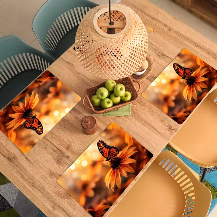 Set de table - Papillon - Fleurs - Orange — 4