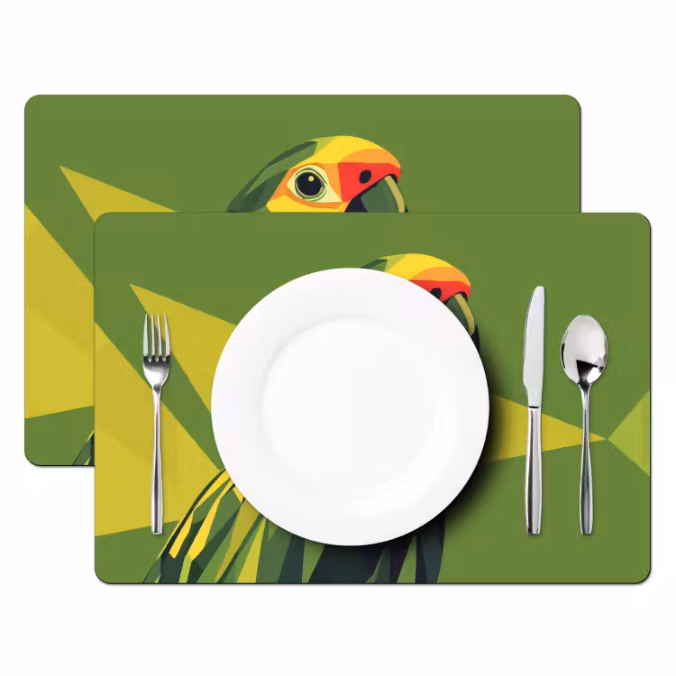 Set de table - Perroquet - Vert - Bec - Abstrait — 2