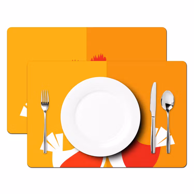 Set de table - Poulets - Orange - Plaines — 2