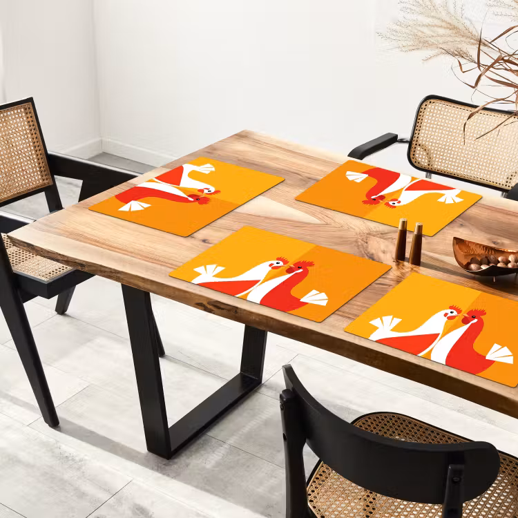 Set de table - Poulets - Orange - Plaines — 3