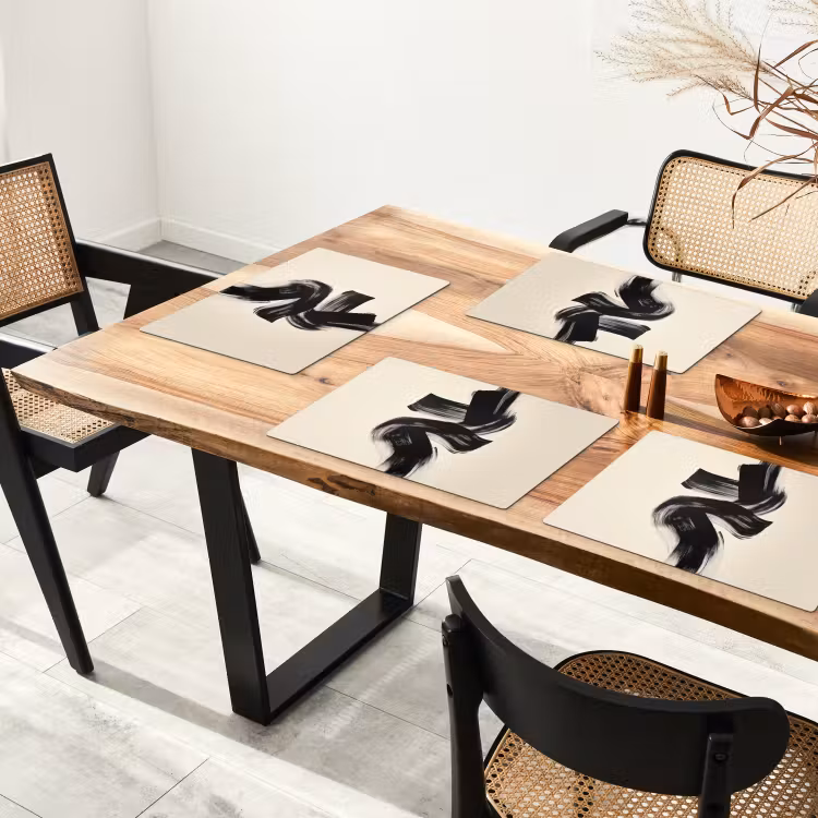 Set de table - Rayures - Noir - Abstrait — 3