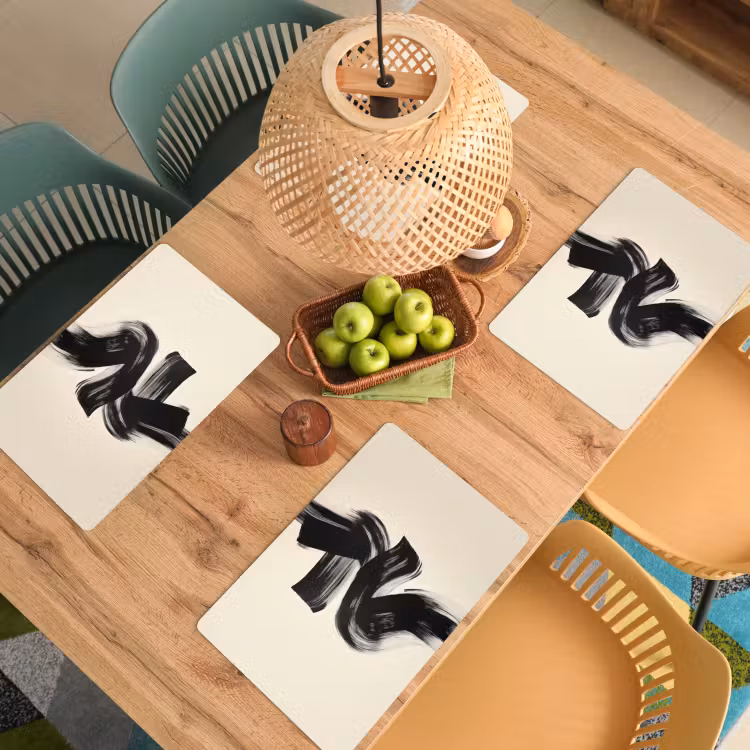 Set de table - Rayures - Noir - Abstrait — 4