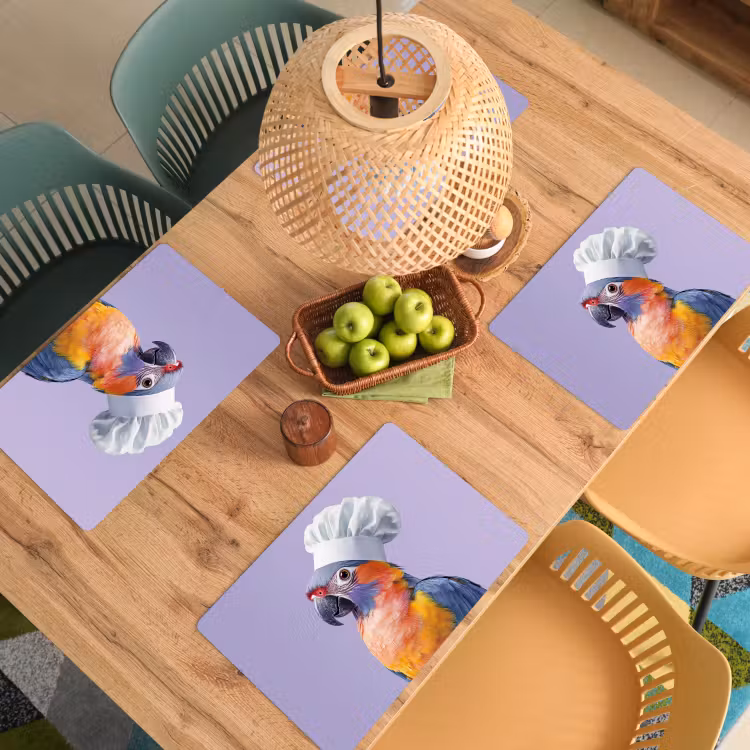 Set de table - Perroquet - Toque - Violet - Mignon — 4