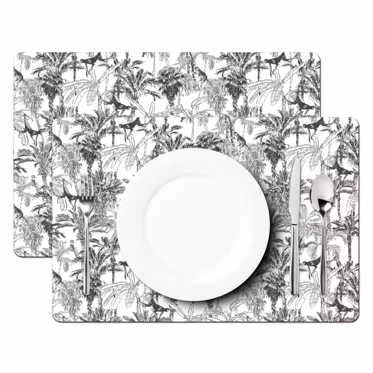 Set de table - Singe - Jungle - Abstrait - Gris — 2