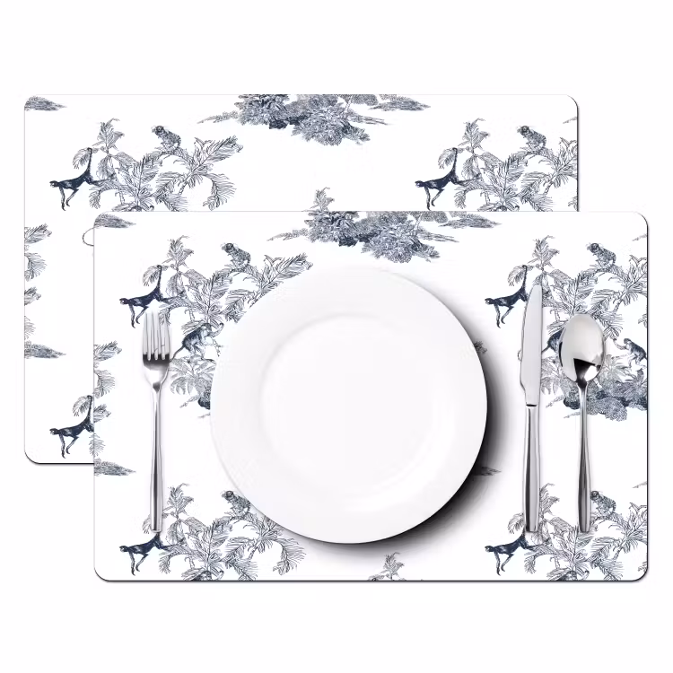 Set de table - Singe - Palmier - Bleu — 2