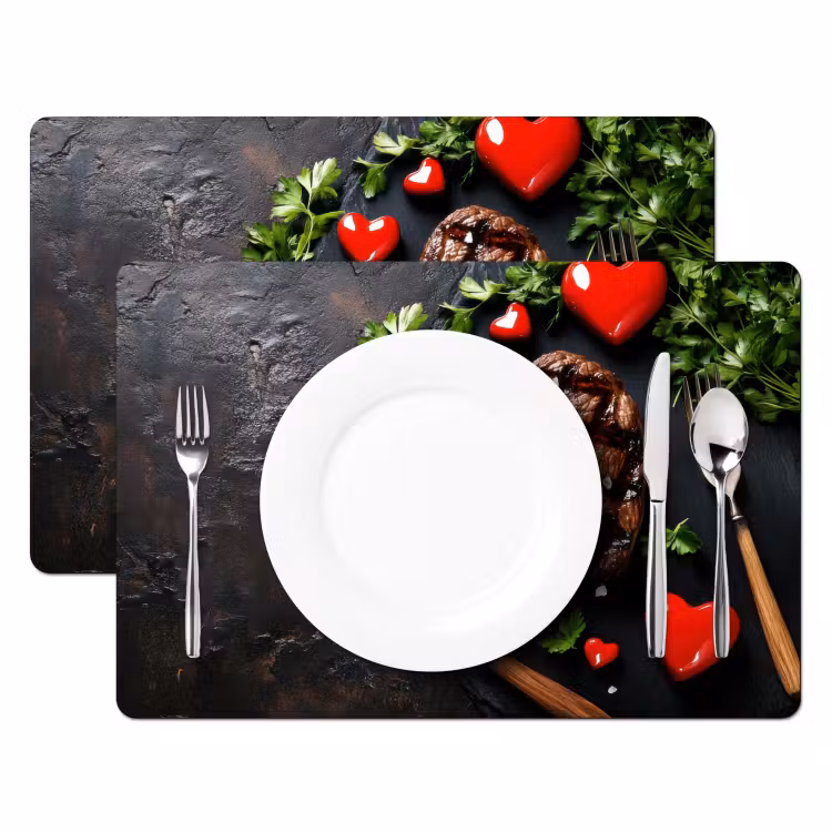 Set de table - Steak - Coeur - Couverts — 2