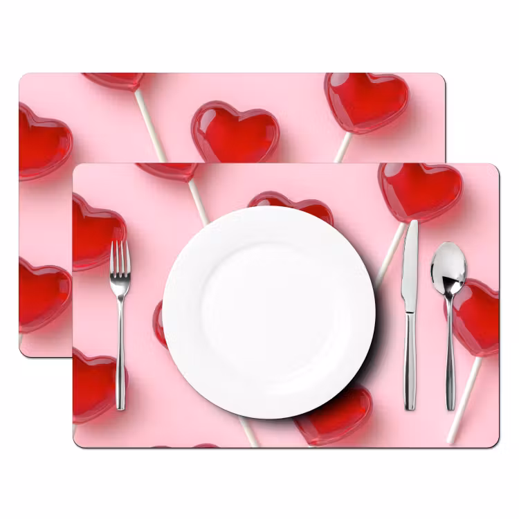 Set de table - Sucettes - Coeurs - Rose — 2