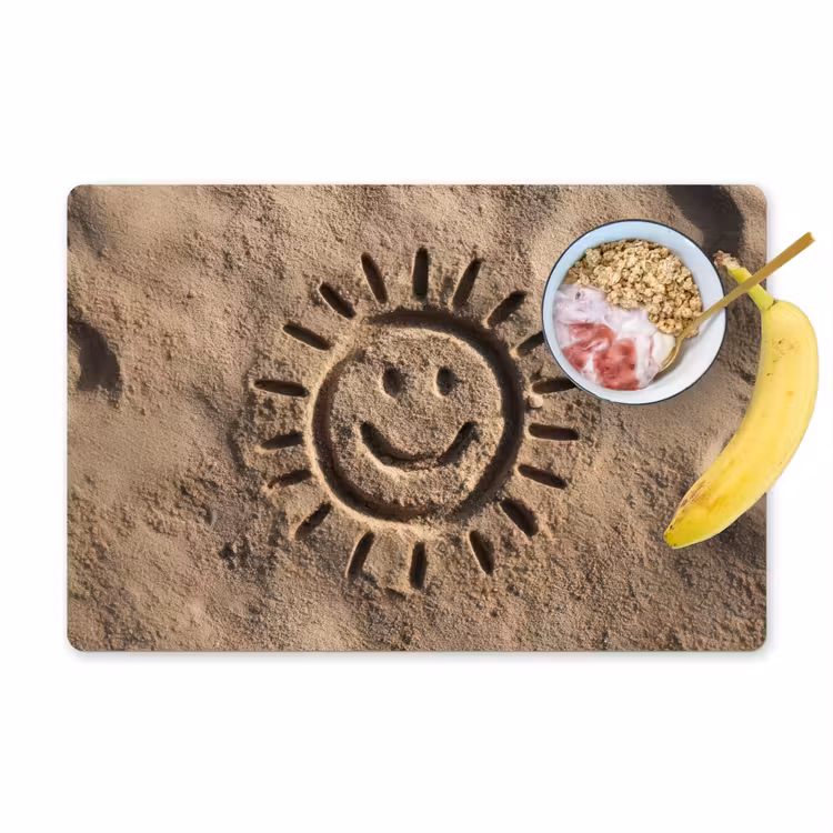 Set de table - Visage - Soleil - Sable - Signé — 1