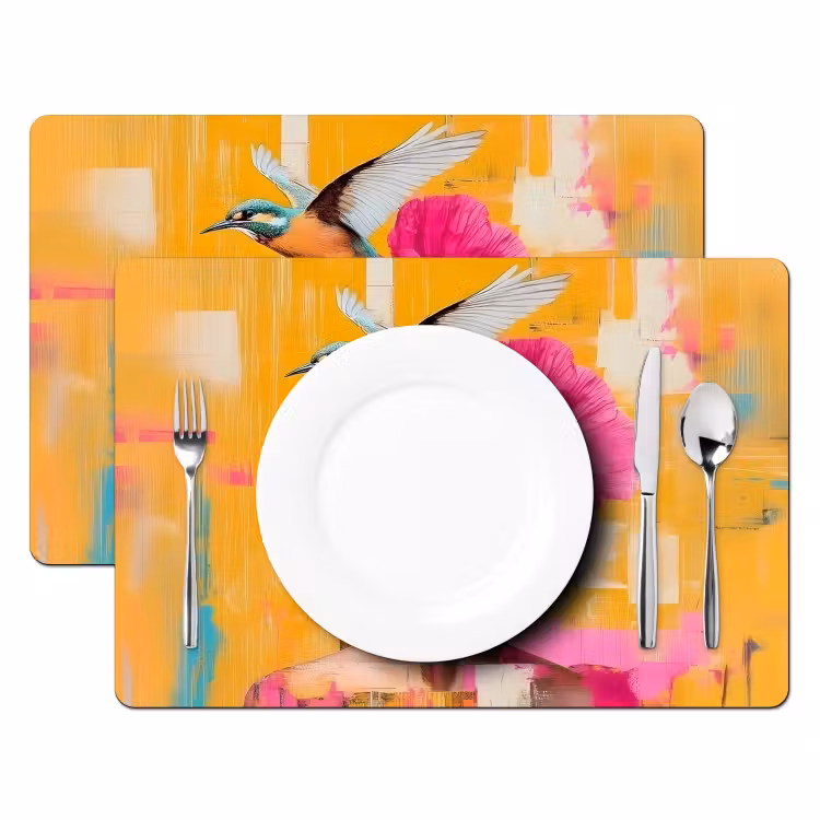 Set de table - Oiseau - Femme - Abstrait - Fleur — 2