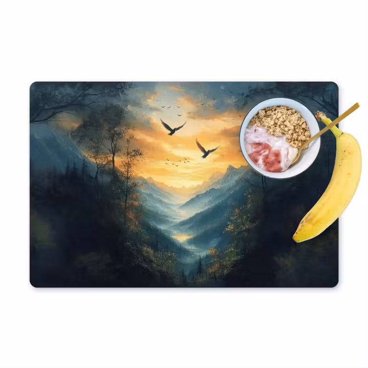 Set de table - Oiseaux - Soleil - Arbres - Vert — 1