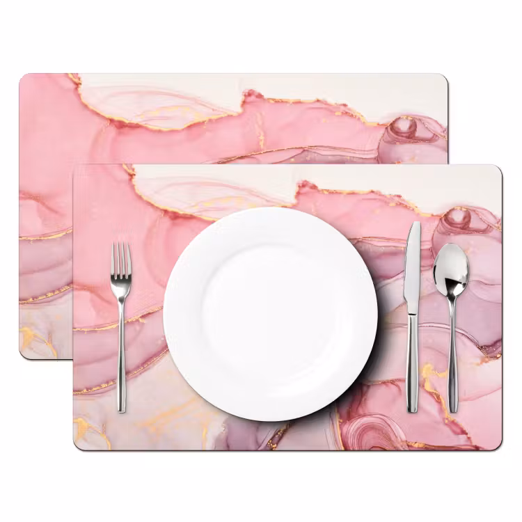 Set de table - Or - Marbre - Rose — 2
