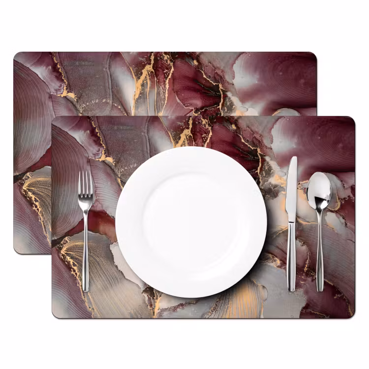 Set de table - Or - Marbre - Violet — 2