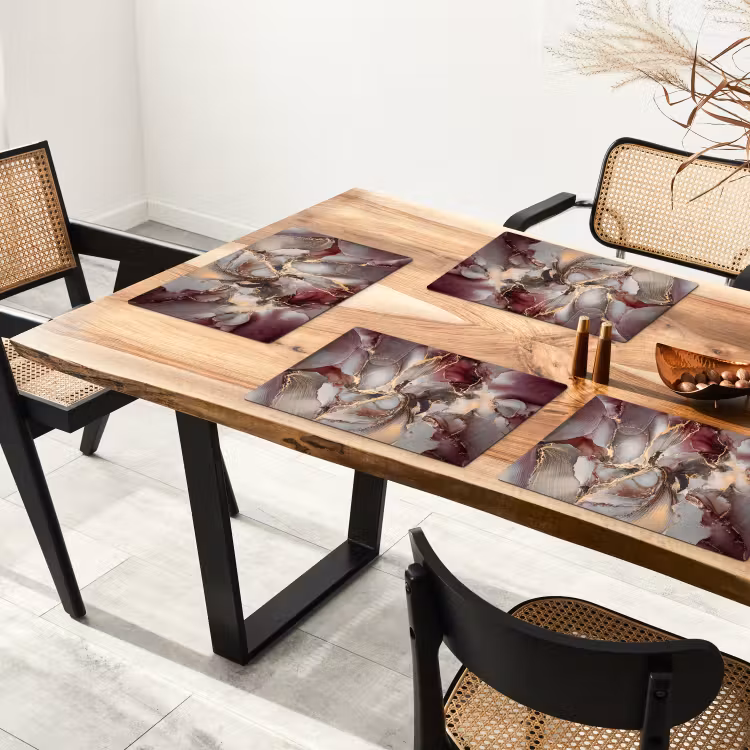 Set de table - Or - Marbre - Violet — 3
