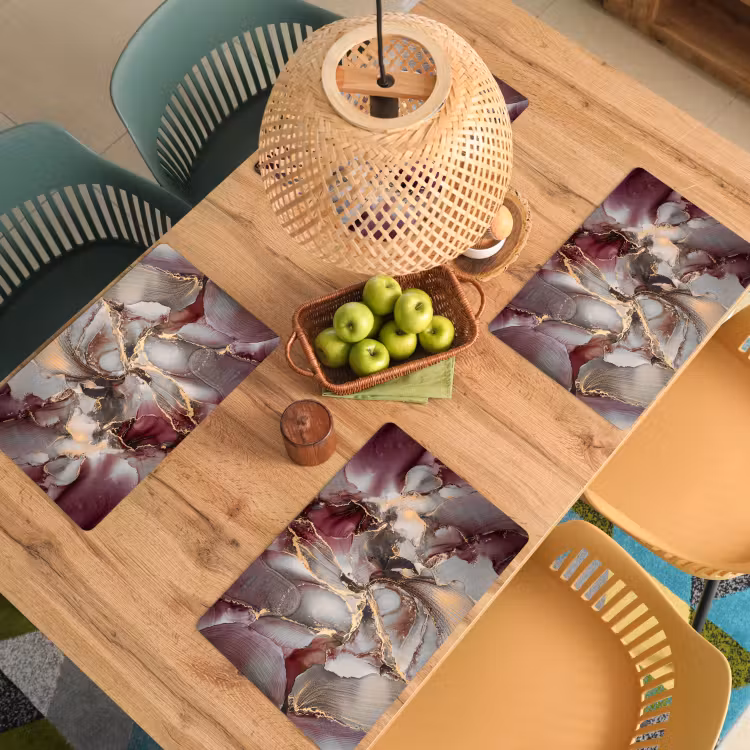Set de table - Or - Marbre - Violet — 4