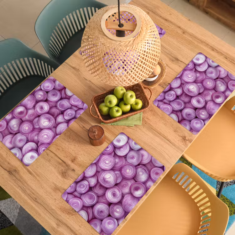 Set de table - Pourpre - Oignons - Gros plan — 4