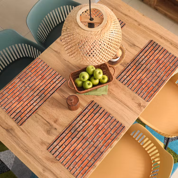 Set de table - Rood - Bakstenen - Muur — 4