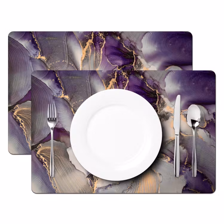 Set de table - Or - Pourpre - Marbre — 2