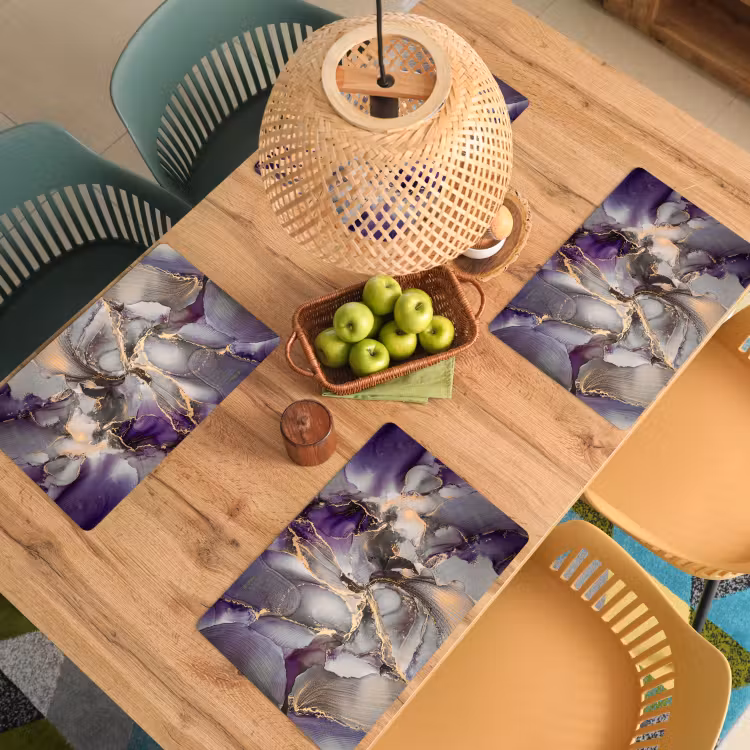 Set de table - Or - Pourpre - Marbre — 4