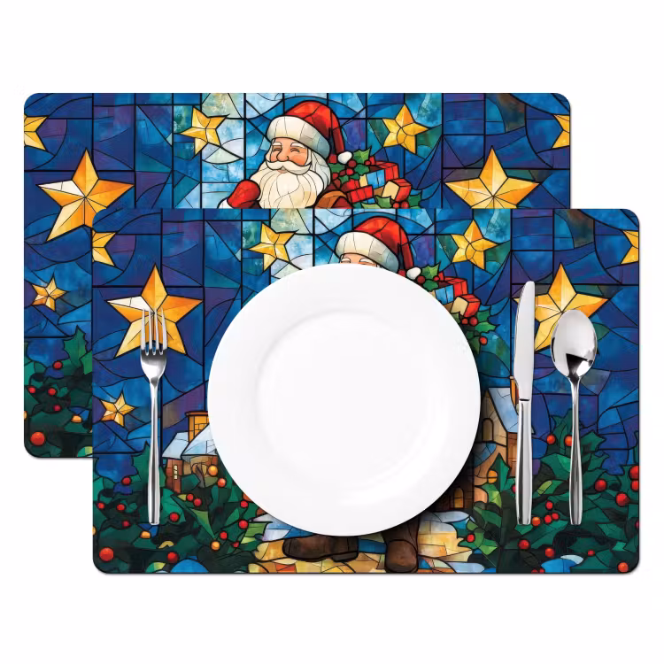Set de table - Père Noël - Verre - Coloré — 2