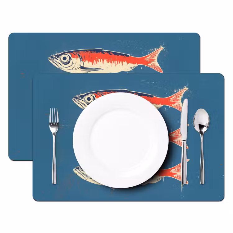 Set de table - Poissons - Rouge - Bleu — 2