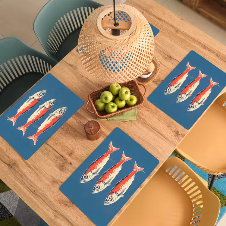 Set de table - Poissons - Rouge - Bleu — 4