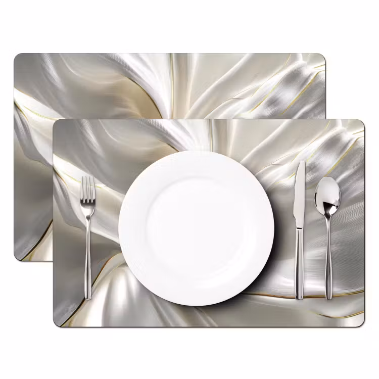 Set de table - Tissu - Plis - Or — 2