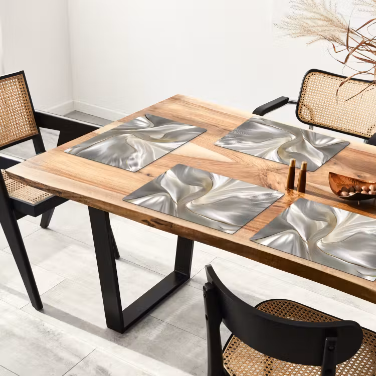 Set de table - Tissu - Plis - Or — 3