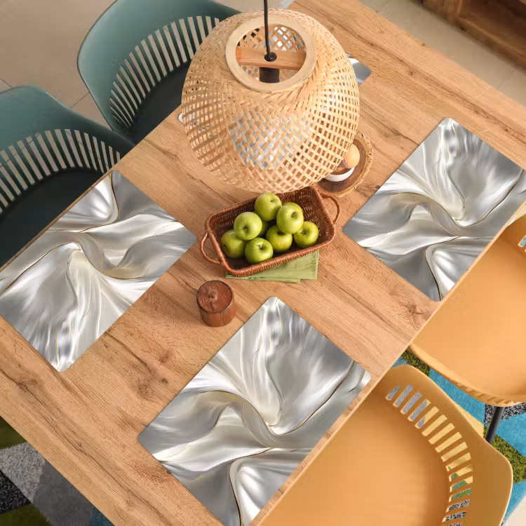 Set de table - Tissu - Plis - Or — 4