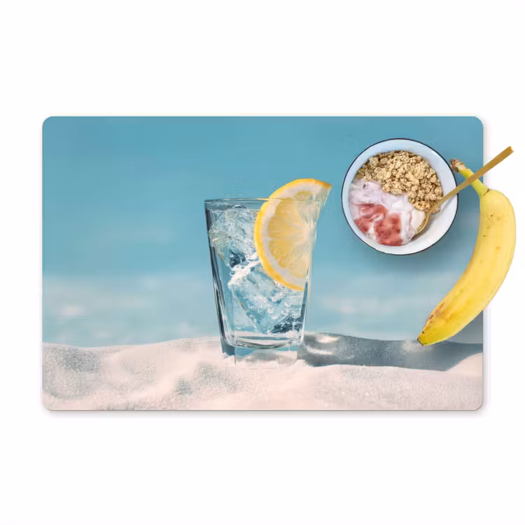 Set de table - Verre - glaçons - citron — 1