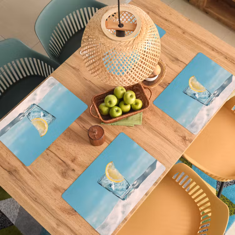 Set de table - Verre - glaçons - citron — 4