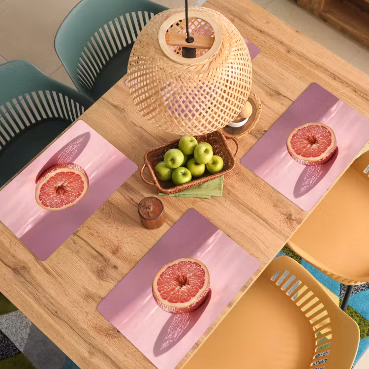 Set de table - Pamplemousse - Rose - Disco - Brillant — 4