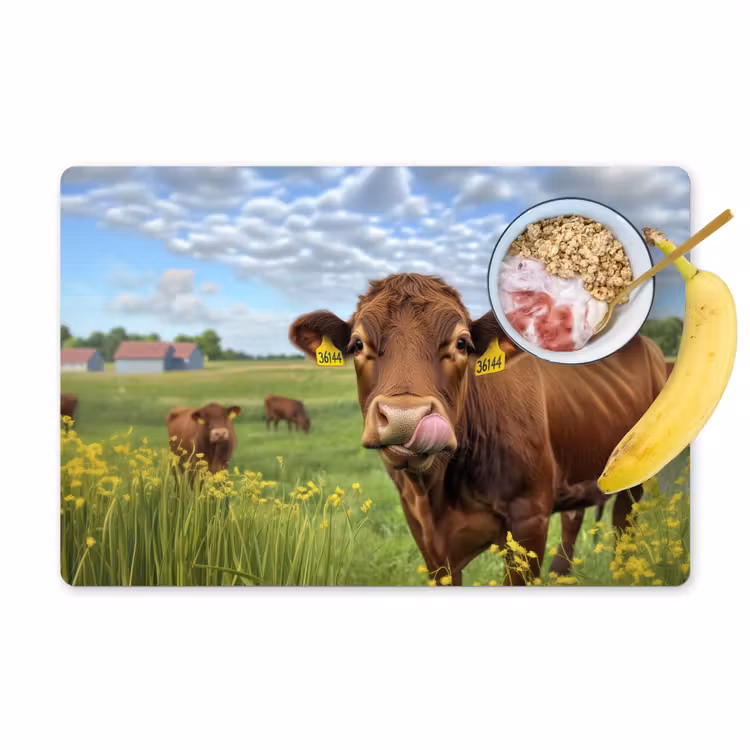 Set de table - Vache - Prairie - Fleurs — 1
