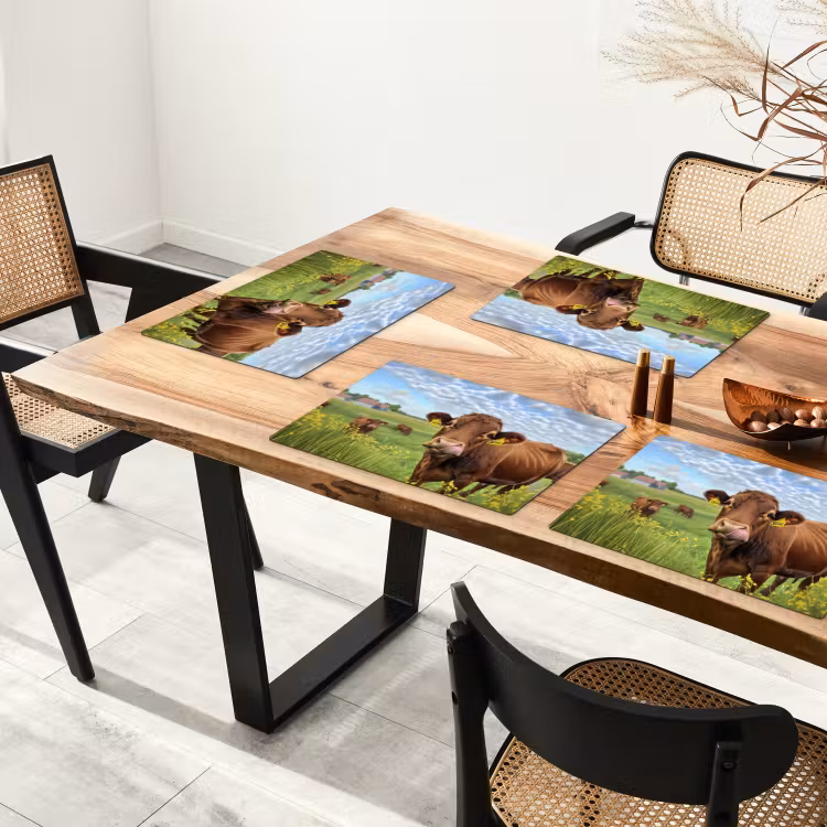 Set de table - Vache - Prairie - Fleurs — 3