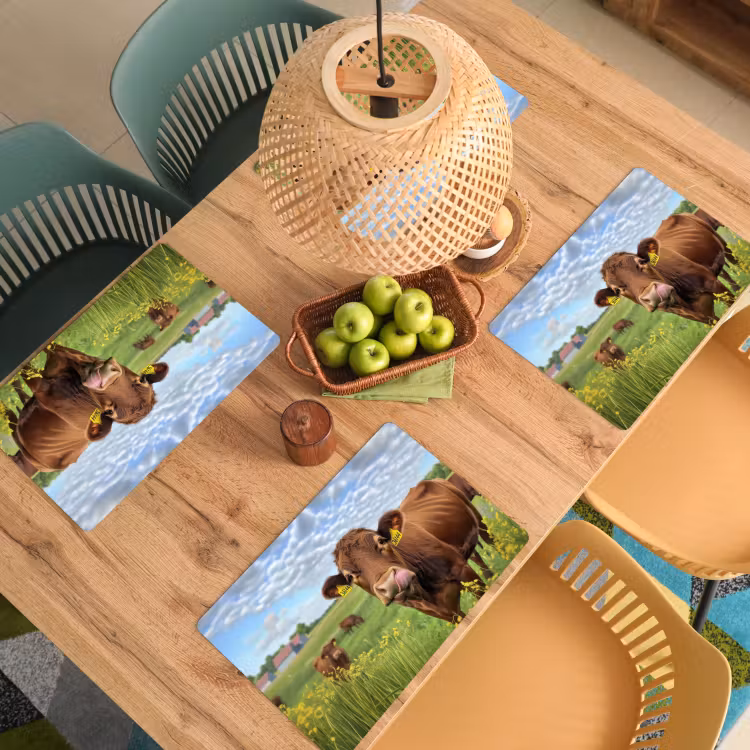 Set de table - Vache - Prairie - Fleurs — 4