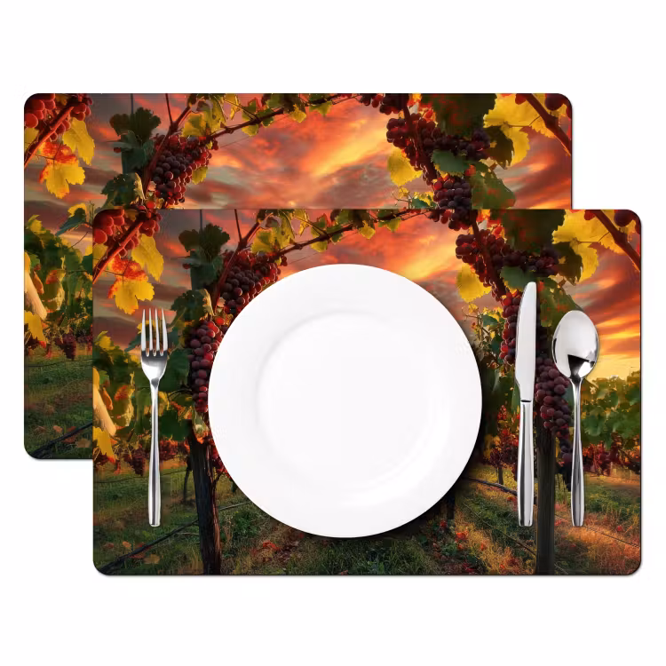 Set de table - Vignoble - Raisins - Coucher de soleil — 2