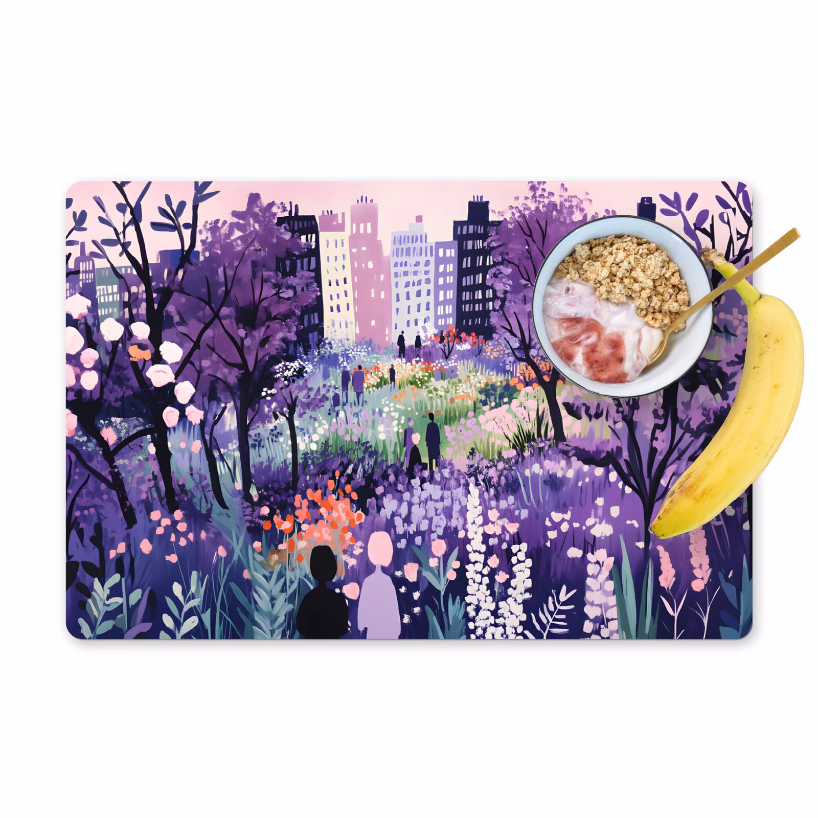 Set de table - Parc - Arbres - Fleurs - Bâtiments — 1