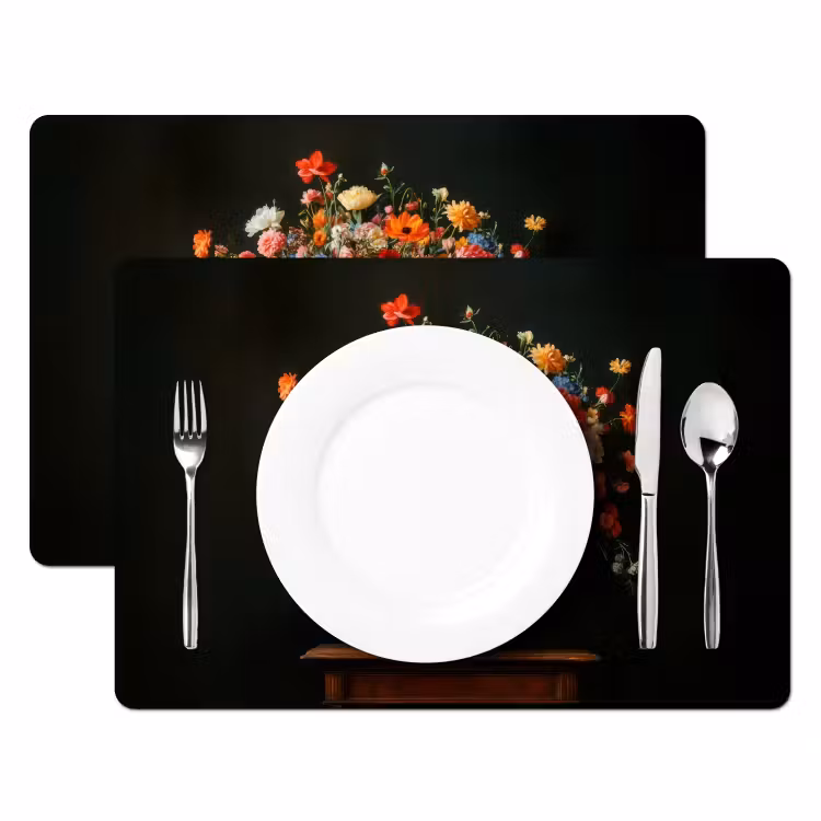 Set de table - Or - Fleurs - Couleurs - Vase — 2