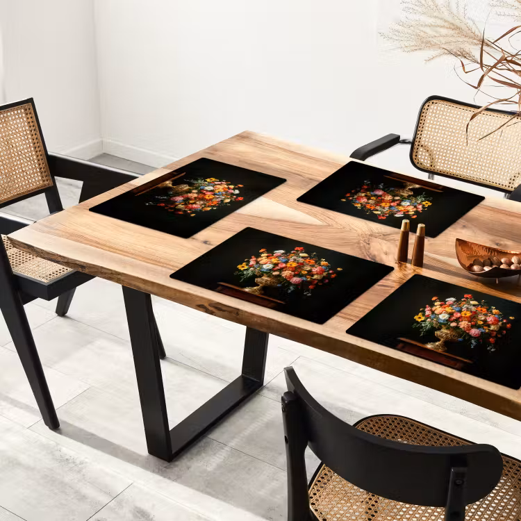 Set de table - Or - Fleurs - Couleurs - Vase — 3