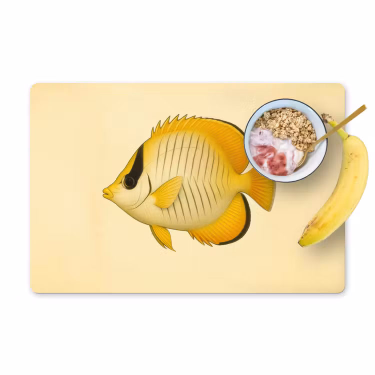Set de table - Ovale - Poisson - Jaune - Ecailles — 1